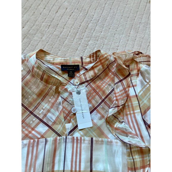 Anthropologie Dolly Plaid Ruffle Blouse NWT XS - Picture 5 of 7
